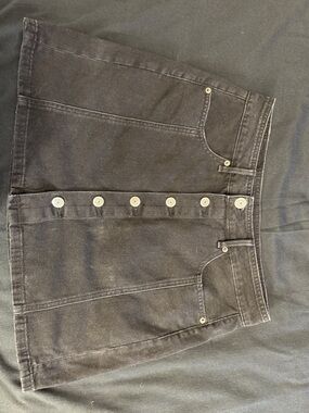 American Eagle Outfitters Washed Black Denim Mini Skirt